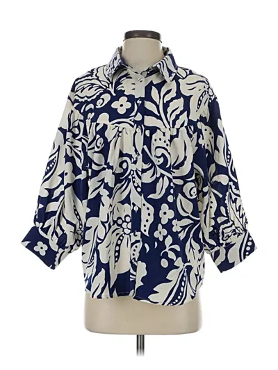 Pre-owned Umgee 3/4 Sleeve Blouse In Blue