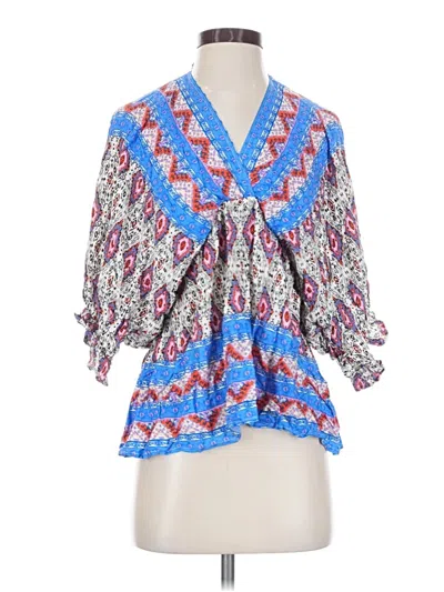 Pre-owned Umgee 3/4 Sleeve Blouse In Blue