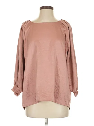 Pre-owned Umgee 3/4 Sleeve Blouse In Brown
