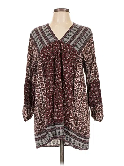 Pre-owned Umgee 3/4 Sleeve Blouse In Brown