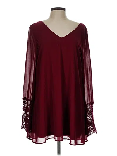 Pre-owned Umgee 3/4 Sleeve Blouse In Burgundy