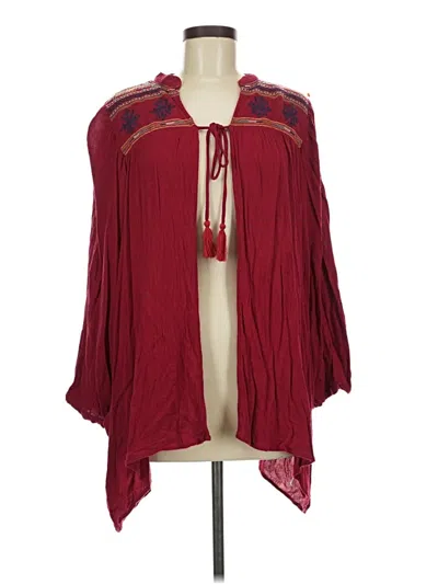 Pre-owned Umgee 3/4 Sleeve Blouse In Burgundy