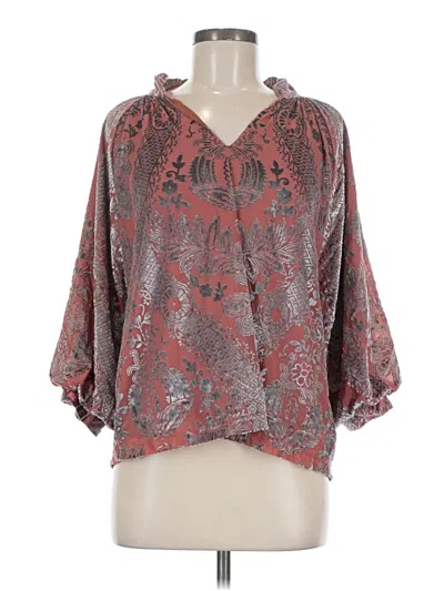 Pre-owned Umgee 3/4 Sleeve Blouse In Gray