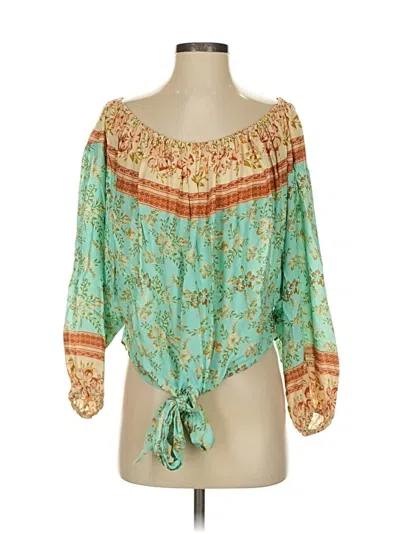 Pre-owned Umgee 3/4 Sleeve Blouse In Green