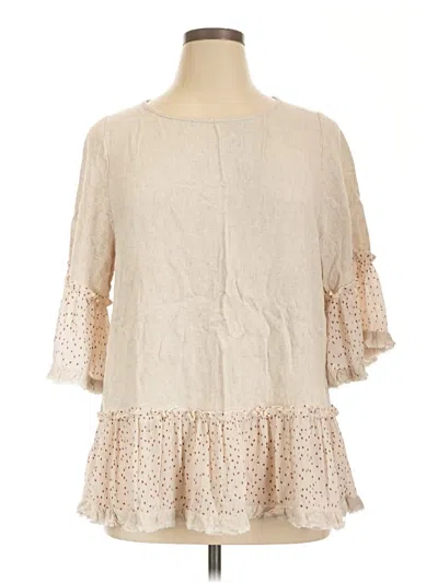 Pre-owned Umgee 3/4 Sleeve Blouse In Ivory