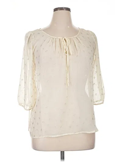 Pre-owned Umgee 3/4 Sleeve Blouse In Ivory