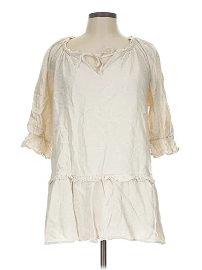 Pre-owned Umgee 3/4 Sleeve Blouse In Ivory