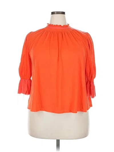 Pre-owned Umgee 3/4 Sleeve Blouse In Orange