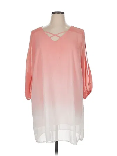 Pre-owned Umgee 3/4 Sleeve Blouse In Pink