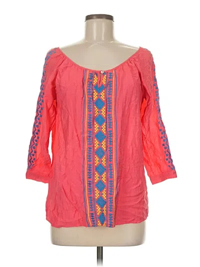 Pre-owned Umgee 3/4 Sleeve Blouse In Pink