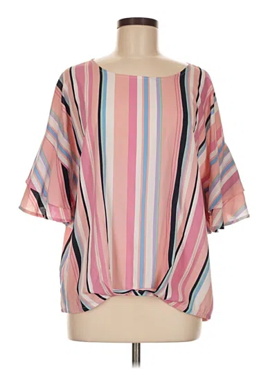 Pre-owned Umgee 3/4 Sleeve Blouse In Pink