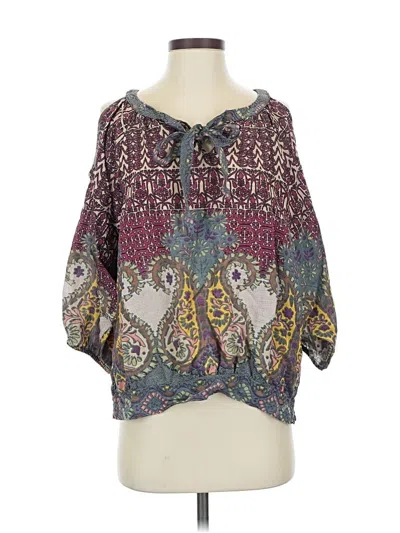 Pre-owned Umgee 3/4 Sleeve Blouse In Purple