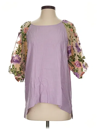 Pre-owned Umgee 3/4 Sleeve Blouse In Purple