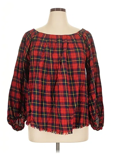 Pre-owned Umgee 3/4 Sleeve Blouse In Red