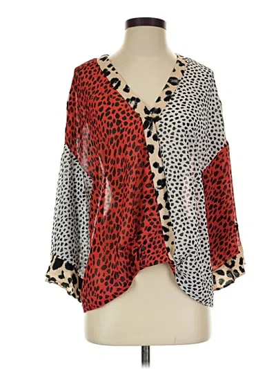 Pre-owned Umgee 3/4 Sleeve Blouse In Red