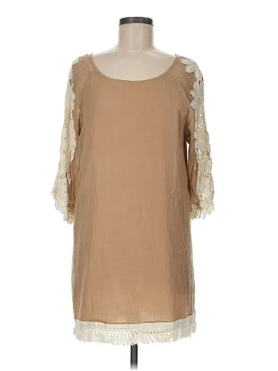 Pre-owned Umgee 3/4 Sleeve Blouse In Tan