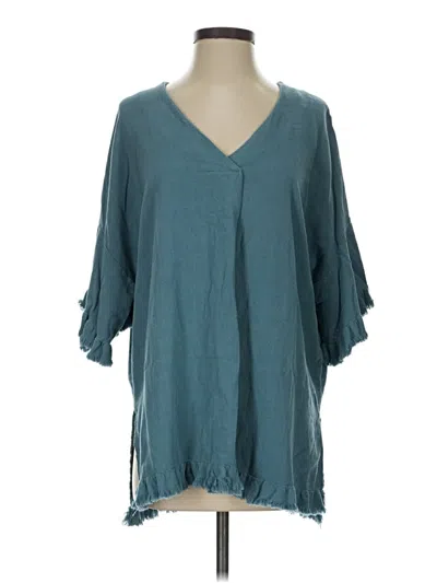 Pre-owned Umgee 3/4 Sleeve Blouse In Teal