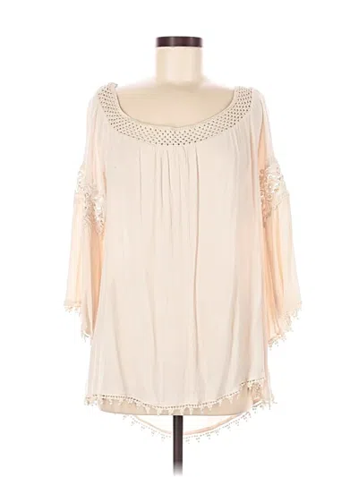 Pre-owned Umgee 3/4 Sleeve Blouse In White