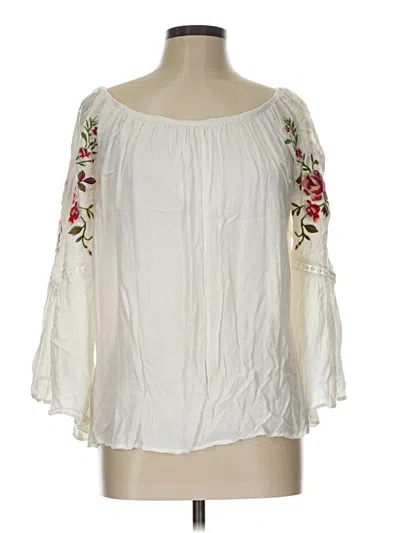 Pre-owned Umgee 3/4 Sleeve Blouse In White