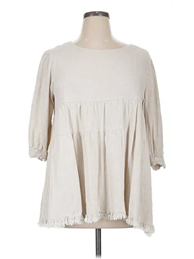 Pre-owned Umgee 3/4 Sleeve Blouse In White