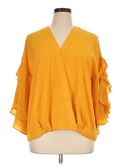 Pre-owned Umgee 3/4 Sleeve Blouse In Yellow