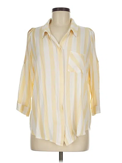 Pre-owned Umgee 3/4 Sleeve Button Down Shirt In Yellow