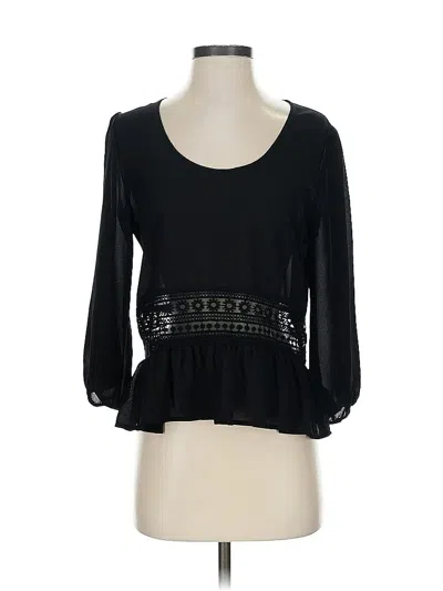 Pre-owned Umgee 3/4 Sleeve Top Black Square Neckline Tops