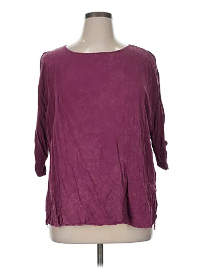 Pre-owned Umgee 3/4 Sleeve Top Burgundy Boatneck Tops