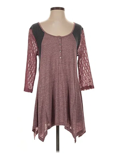 Pre-owned Umgee 3/4 Sleeve Top Burgundy Sweetheart Neckline Tops