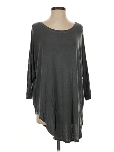 Pre-owned Umgee 3/4 Sleeve Top Gray Boatneck Tops