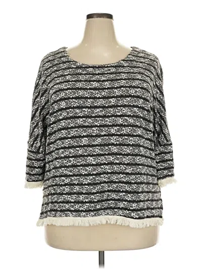 Pre-owned Umgee 3/4 Sleeve Top Gray Boatneck Tops