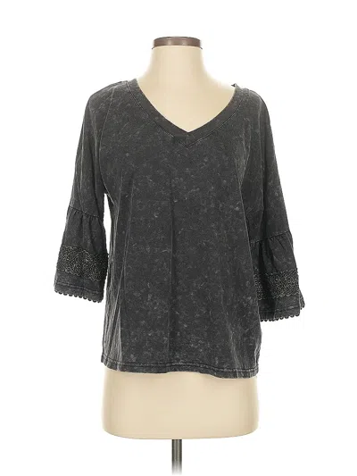 Pre-owned Umgee 3/4 Sleeve Top Gray V Neck Tops