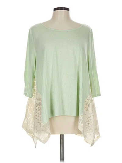 Pre-owned Umgee 3/4 Sleeve Top Green Boatneck Tops