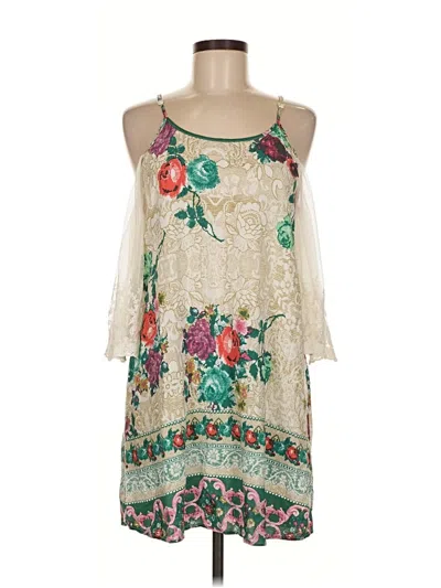 Pre-owned Umgee 3/4 Sleeve Top Ivory Cold Shoulder Neckline Tops In White