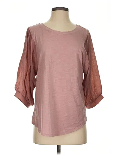 Pre-owned Umgee 3/4 Sleeve Top Pink Boatneck Tops