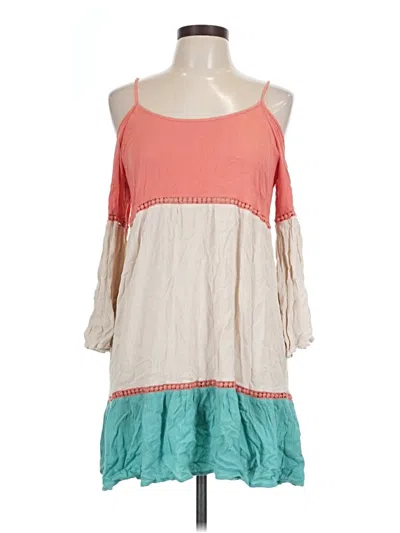 Pre-owned Umgee 3/4 Sleeve Top Pink Cold Shoulder Neckline Tops
