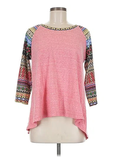 Pre-owned Umgee 3/4 Sleeve T-shirt In Pink