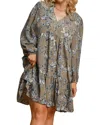 Umgee Angie Dress In Grey In Grey