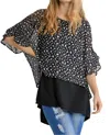 Umgee Animal Print Chiffon Layered Overlay Top In Black In Black