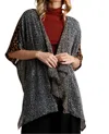 Umgee Animal Print Drape Kimono - Plus In Black