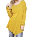 Umgee Asymmetric Long Sleeve Top In Mustard In Yellow