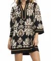 Umgee Baroque Floral Mini Dress In Multi In Black