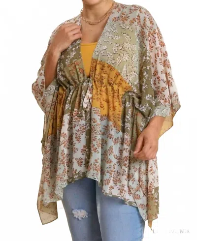 Umgee Beauty Kimono Top In Olive In Multi