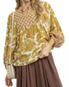 Umgee Bishop Top In Mustard Mix In Multi