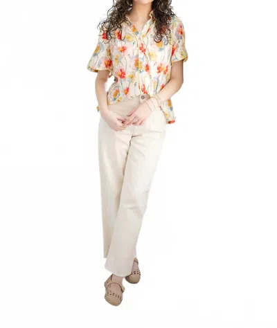 Umgee Bloom & Breeze Blouse In Cream In White