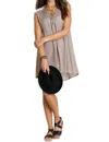 Umgee Bohemian Lace Sleeveless Dress In Mocha In Brown