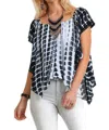 Umgee Bohemian Tie Dye Print Top In Black In Black