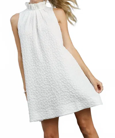 Umgee Bow Mini Dress In White