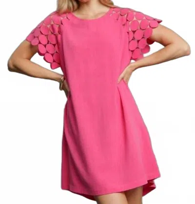 Umgee Bubble Mini Dress In Pink