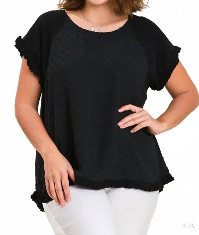 Umgee Bubble Touch Top - Plus In Black